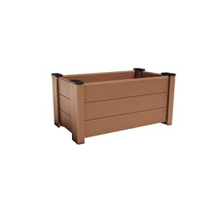 Composite Gardening Rectangle Planter (4 ft. L x 2 ft. W x 2 ft. H) Timber Brown Adjustable Root Depth