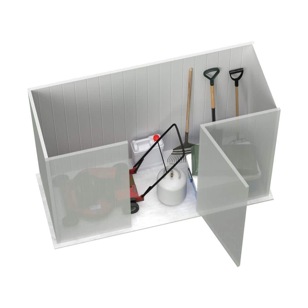 Absco 7x3 Gray Galvanized Steel Storage Shed Kit