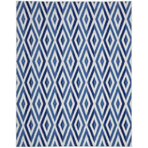 Whimsicle Ivory Blue 8 ft. x 11 ft. Geometric Modern Area Rug