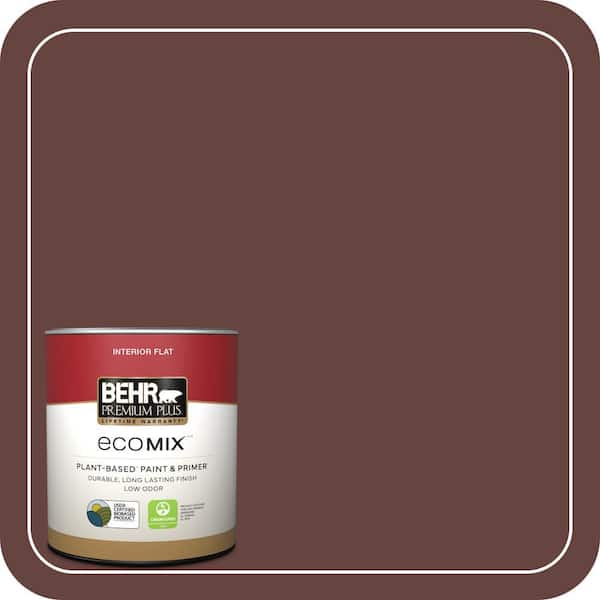 1 qt. #S-G-730 Tawny Port Flat EcoMix Plant-Based Interior Paint & Primer