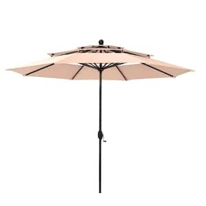 10 ft. Market Patio Umbrella 3-Layer with Tilt in Beige