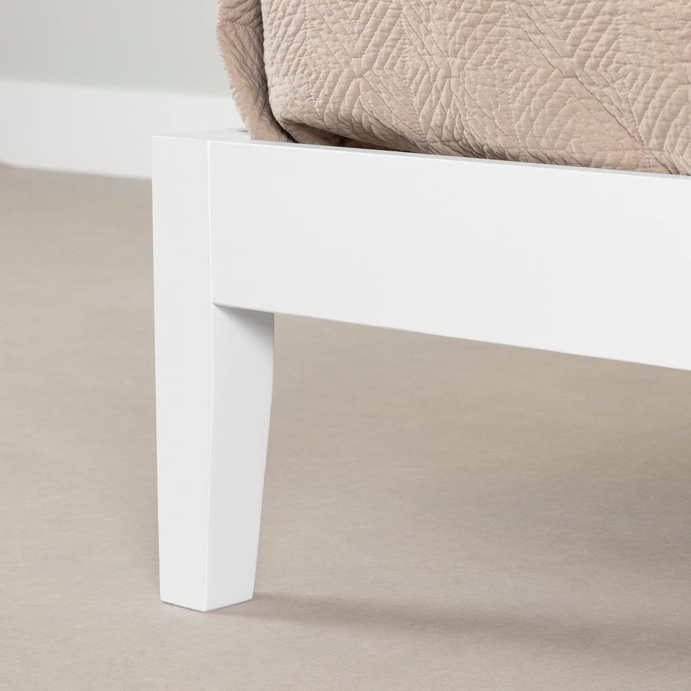 Queen White and Natural Wood Bohemian Panel Bed
