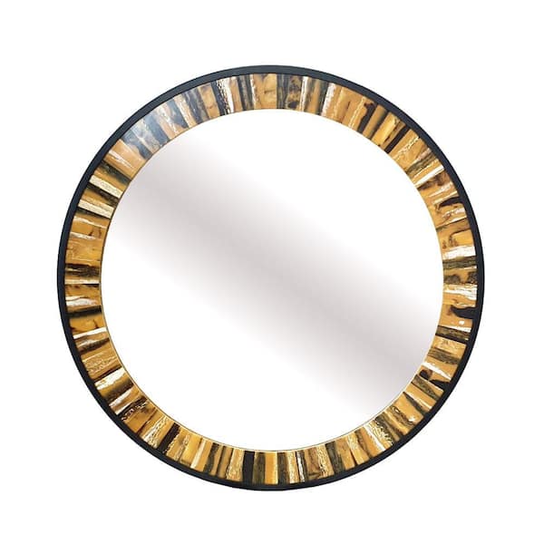 Benjara 1.38 in. W x 38 in. H Wooden Frame Silver Wall Mirror
