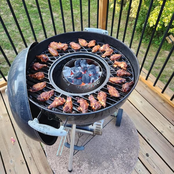 Upgraded Hinged Replacement Grill Grate with Removable BBQ Center for 22 in. Weber Charcoal Grill