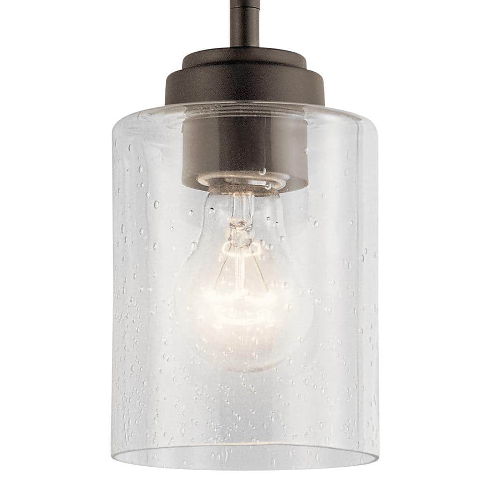 Winslow Olde Bronze Mini Pendant with Clear Seeded Glass