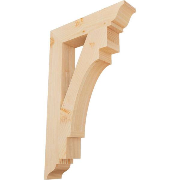 Ekena Millwork 3.5 in. x 32 in. x 20 in. Douglas Fir Merced Traditional Smooth Bracket