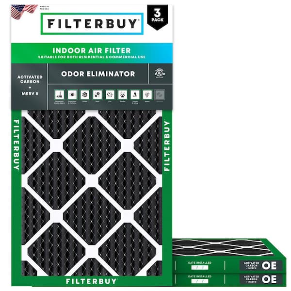 14 in. x 25 in. x 1 in. MERV 8 (FPR 5) Odor Eliminator Pleated HVAC AC Furnace Air Filters Replacement (3-Pack)