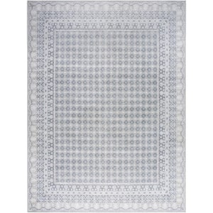 Livabliss x Our PNW Home Rainier White/Pale Blue 10 ft. x 14 ft. Cottage Indoor Area Rug