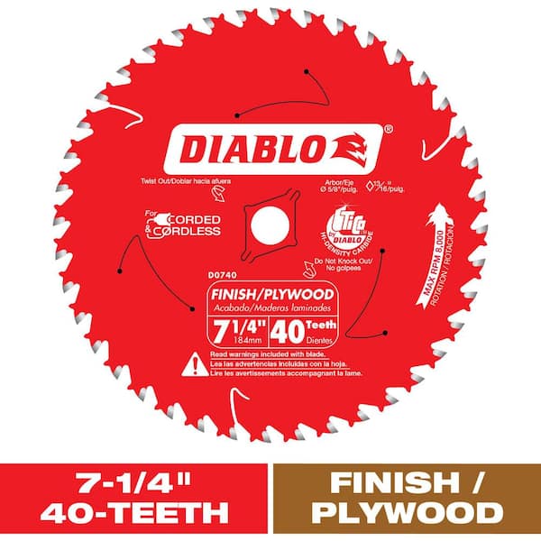 7-1/4in. x 40-Tooth Finish Circular Saw Blade for Wood