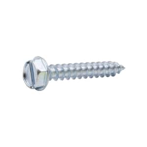 #10 x 1-1/4 in. Slotted Hex Head Zinc Plated Sheet Metal Screw (50-Pack)