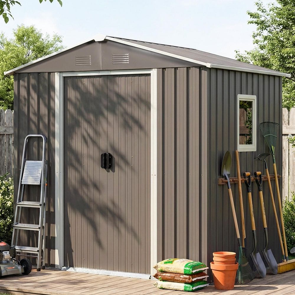 ToolCat 6 ft. W x 5 ft. D Metal Storage Shed Outdoor Tool Room