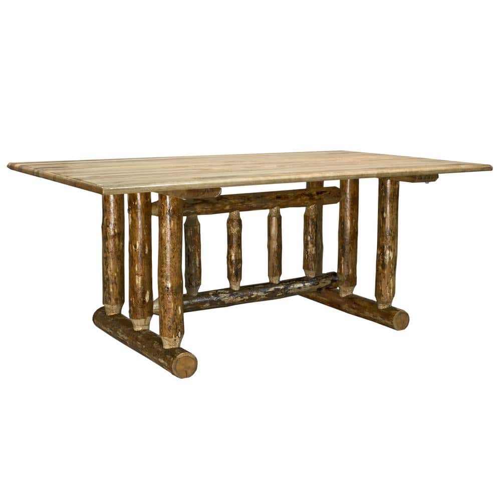 Glacier Country Collection Brown Wooden 40 in. Wide Trestle Base Dining Tab