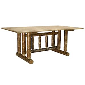Glacier Country Collection Brown Wooden 40 in. Wide Trestle Base Dining Table Seats 6