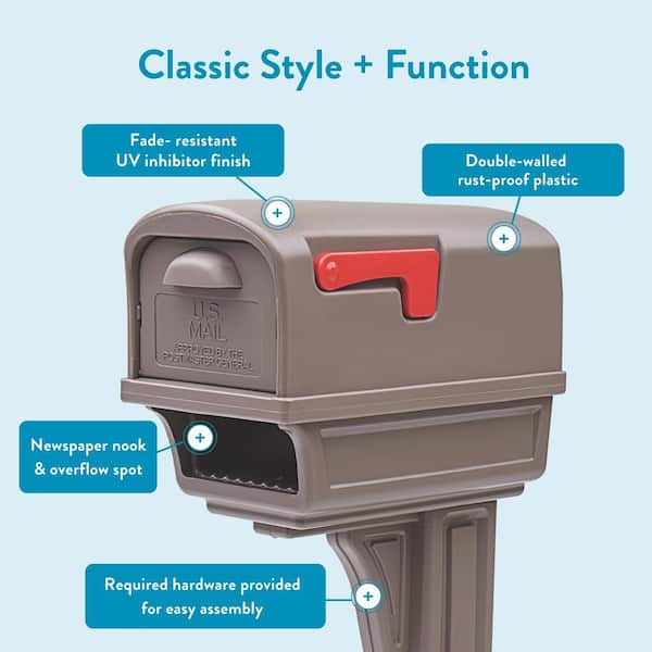 Architectural Mailboxes Gentry Mocha, Medium, Plastic, All-in-One