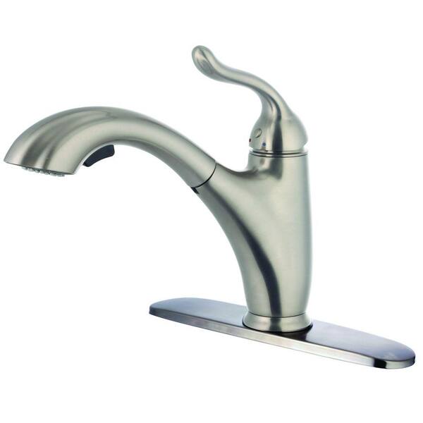 Yosemite Home Decor Single-Handle Pull-Out Sprayer Kitchen Faucet In Brushed Nickel