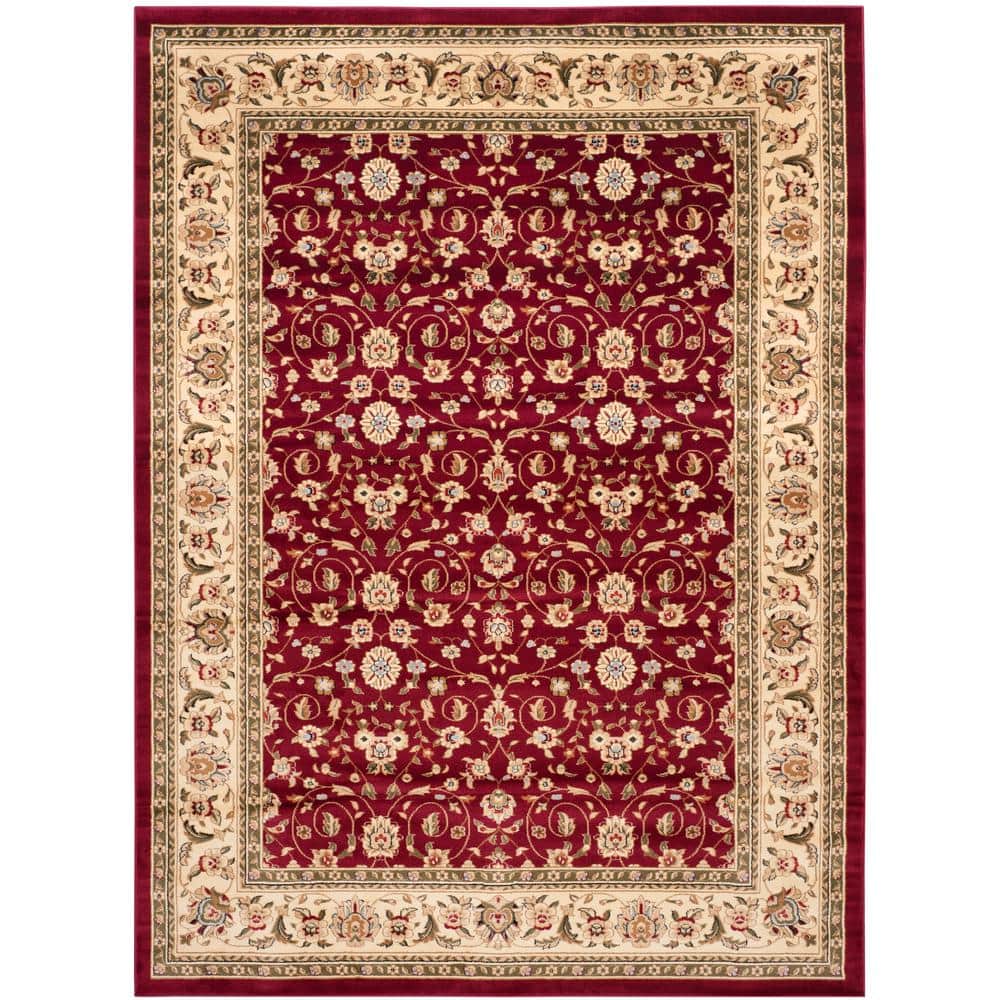 Lyndhurst Red and Ivory Tufted Synthetic Area Rug