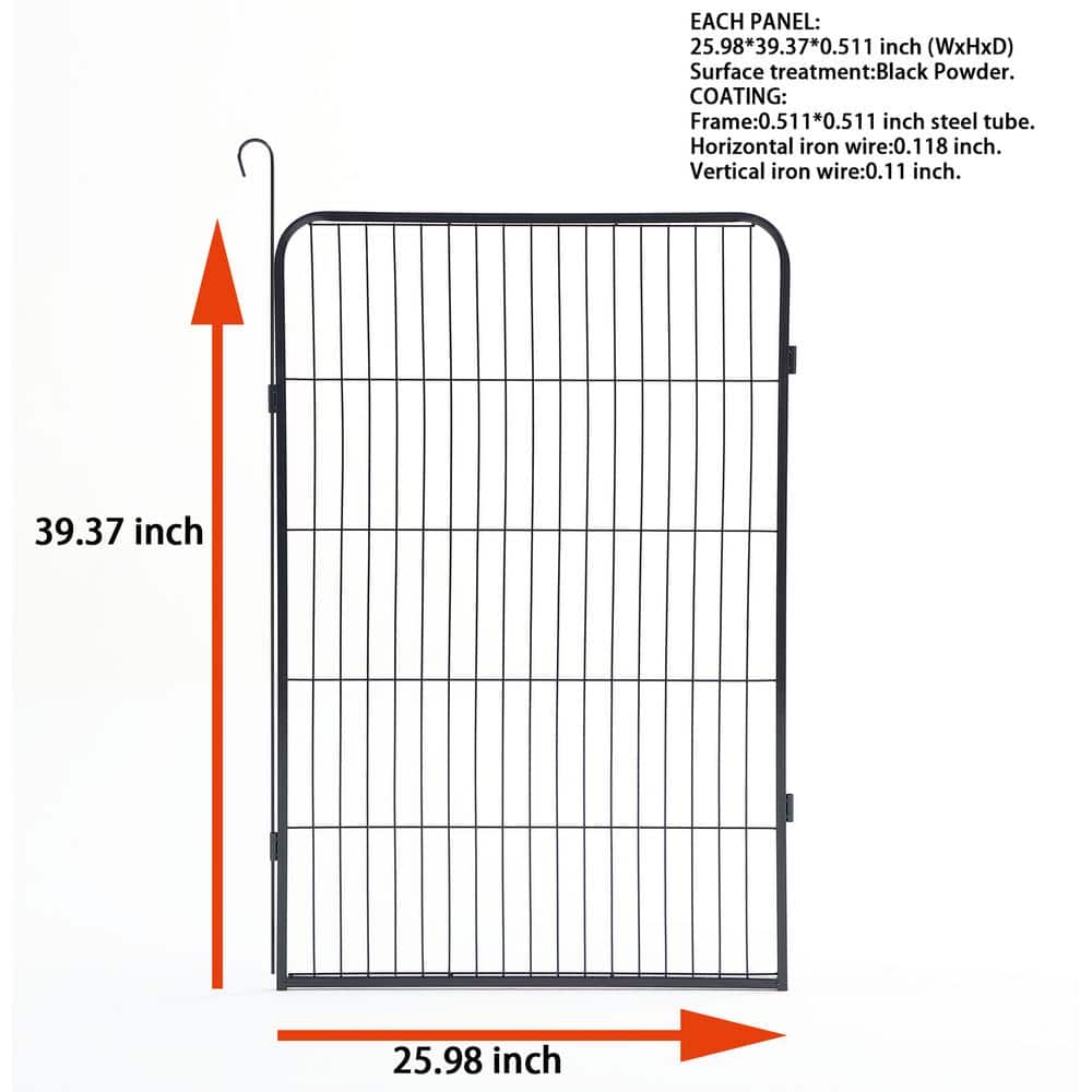 Heavy Duty Black Metal 40" Pet Playpen with Door