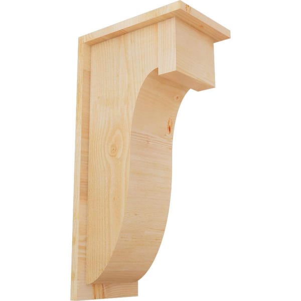 Ekena Millwork 8 in. x 12 in. x 24 in. Douglas Fir Del Monte Rough Sawn Corbel with Backplate