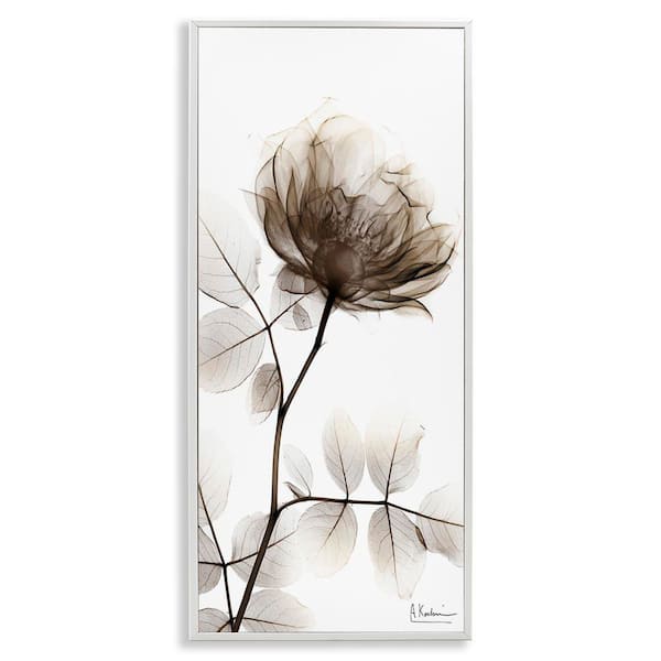 Contemporary X-Ray Flower by Albert Koetsier White Framed Giclee Art Print Nature 24 in. x 10 in.