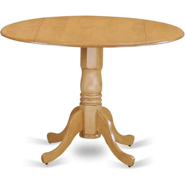 5-Piece Round Natural Oak Finish Solid Wood Top Dining table with 4 Chairs with Lattice Back