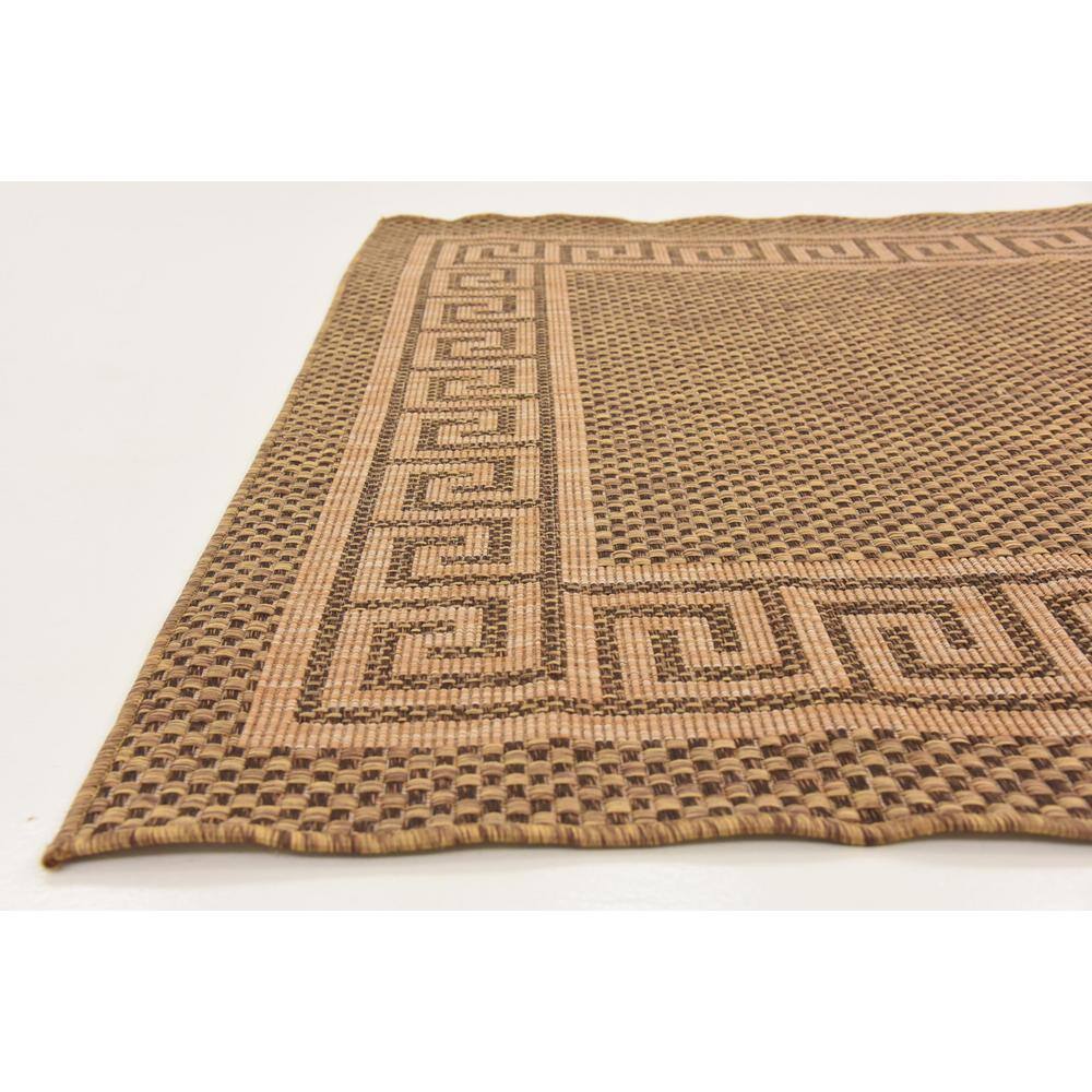 Brown Rectangular Stain-Resistant Synthetic Outdoor Rug