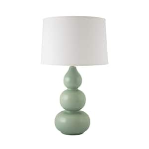 Triple Gourd 28.5 in. Gloss Wythe Blue Indoor Table Lamp