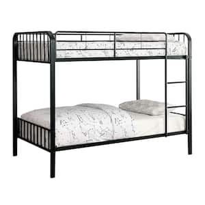 Clement Metal Twin Bunk Bed in Black