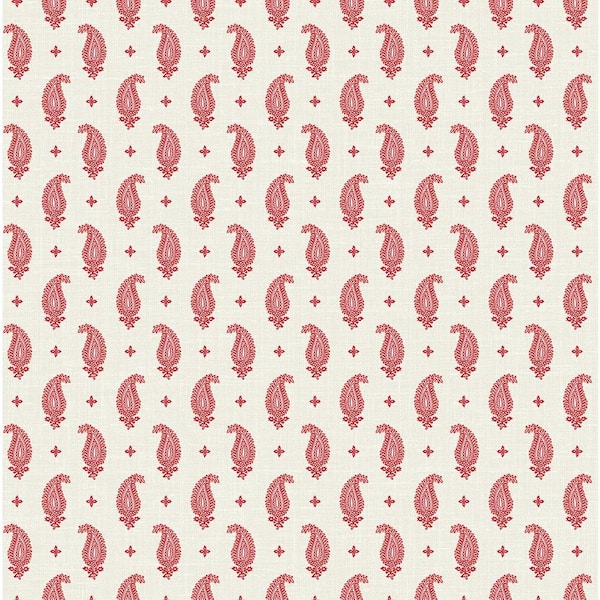 Seabrook Designs Antique Ruby Maia Paisley Paper Unpasted Nonwoven Wallpaper Roll 60.75 sq. ft.