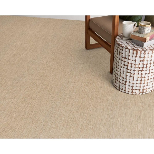 Borderline Sundrop Yellow 12 ft. 42 oz. Wool Pattern Installed Carpet