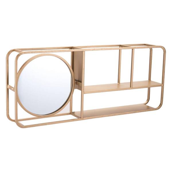 ZUO Rectangular Gold Shelf Mirror