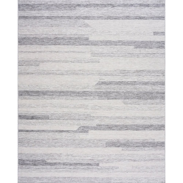 Tayse Rugs Bailey Gray 8 ft. x 10 ft. Transitional Geometric Flat Weave Polypropylene Rectangle Indoor/Outdoor Area Rug