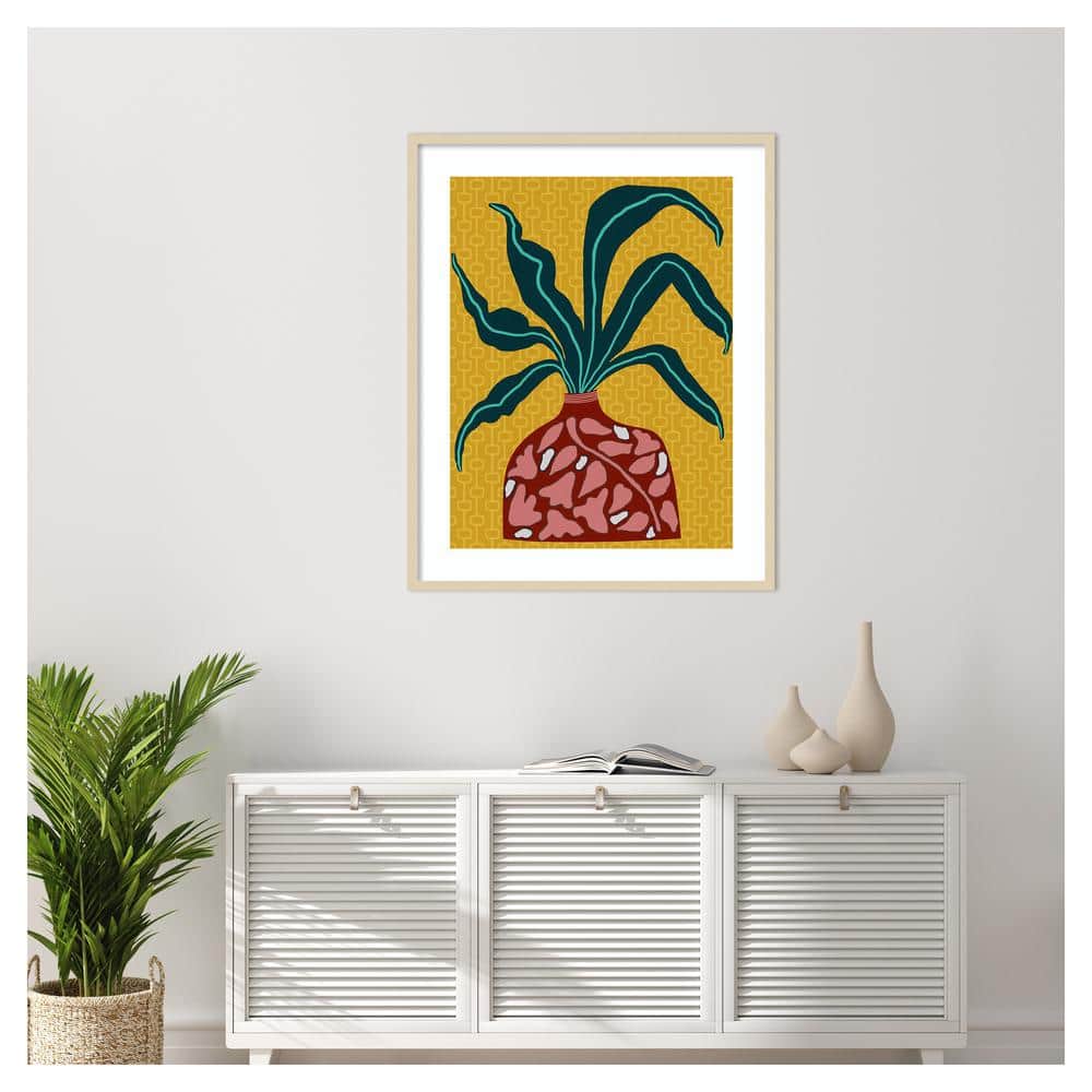 Snappy Botanical III 33"x41" Svelte Natural Framed Graphic Art Print