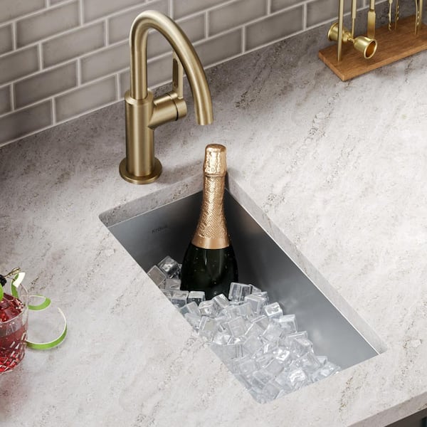 KRAUS Standart PRO 10 Undermount 16 Gauge Stainless Steel Single Bowl Bar Prep Kitchen Sink KHU101-10