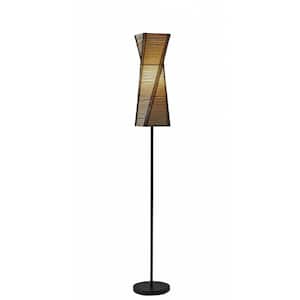 68 in. Black and White Novelty Standard Floor Lamp With White Novelty Shade