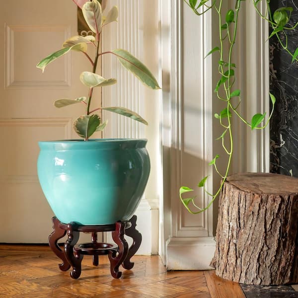 Oriental Furniture 14 in. Turquoise Fishbowl