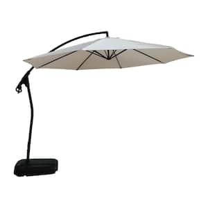 11 ft. Cantilever Patio Umbrella with Base in Beige