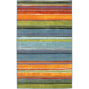 Rainbow Multi 7 ft. 6 in. x 10 ft. Striped Area Rug