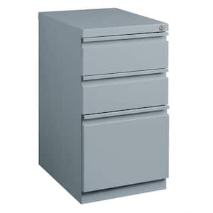 20 in. D 3-Drawer Platinum Metal Letter Width 15 in. W Mobile Pedestal File Cabinet Box-Box-File