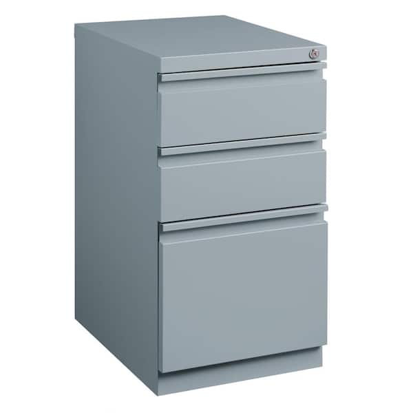 Hirsh 20 in. D 3-Drawer Platinum Metal Letter Width 15 in. W Mobile Pedestal File Cabinet Box-Box-File