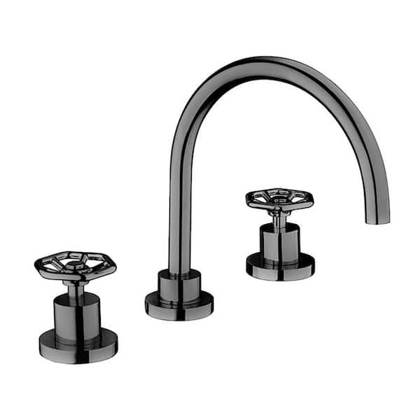 LaToscana Lucia 8 in. Widespread Double Handle Bathroom Faucet in Brushed Nickel