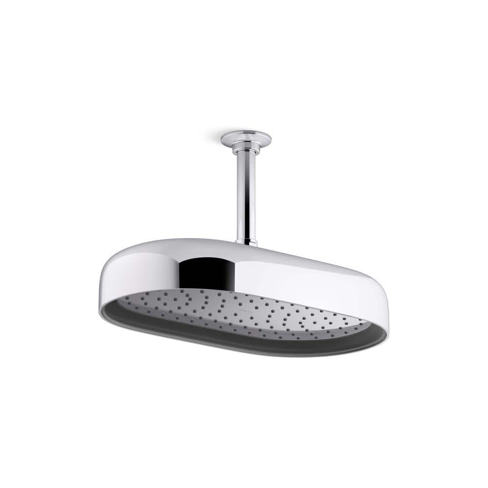 Statement Oblong 1-Spray Patterns 2.5 GPM 14 in. Ceiling Mount Rainhead Fixed Shower Head in Vibrant Titanium price history on PriceWatchPro