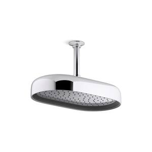 Statement Oblong 1-Spray Patterns 2.5 GPM 14 in. Ceiling Mount Rainhead Fixed Shower Head in Vibrant Titanium
