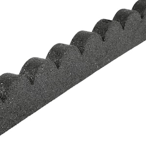 48 in. x 3 in. x 4 in. Gray Scallop Rubber Landscape Edging (4-Pack)