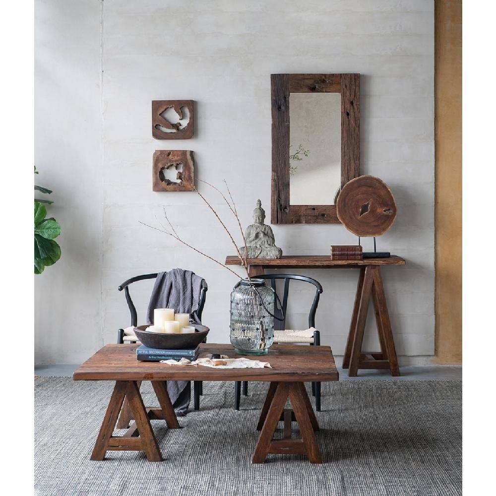 Wayne Reclaimed Wood Rustic Rectangular Floor Mirror