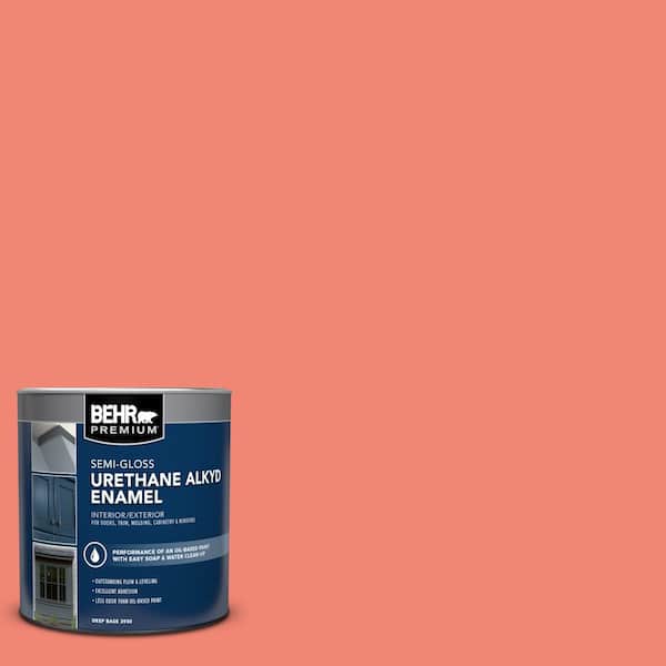 1 qt. #T16-07 Coralette Semi-Gloss Enamel Urethane Alkyd Interior/Exterior Paint