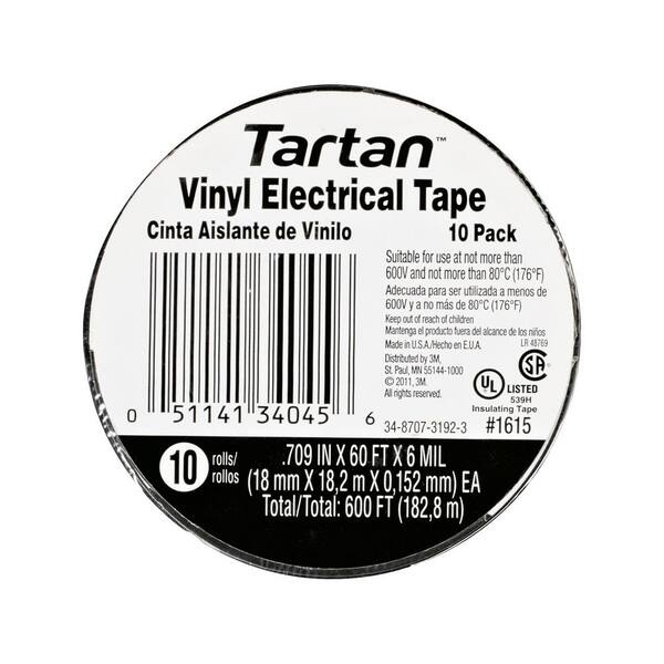 3M 0.70 in. x 60 ft. x 6 mm. Electrical Tape (10-Pack)