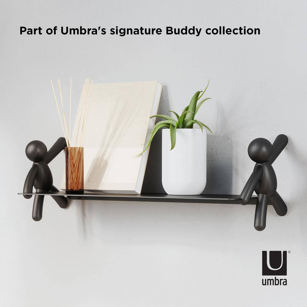 Black Steel Buddy Floating Wall Shelf