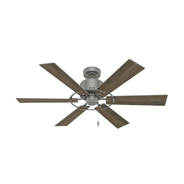 Hunter - Gilrock 52 in. Indoor Matte Silver Ceiling Fan For Bedrooms