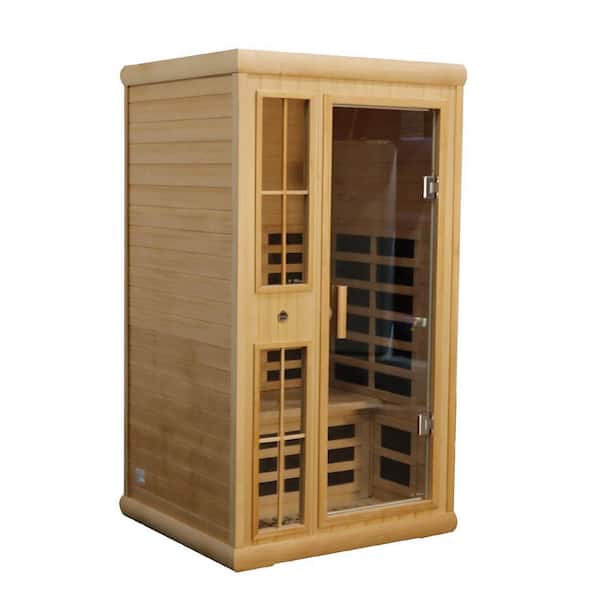 Unbranded Far Infrared Natural Wood 2-Person Sauna Double Room with Bluetooth, App Control