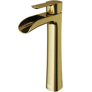 Niko Single Handle Single-Hole Bathroom Vessel Faucet in Matte Brushed Gold